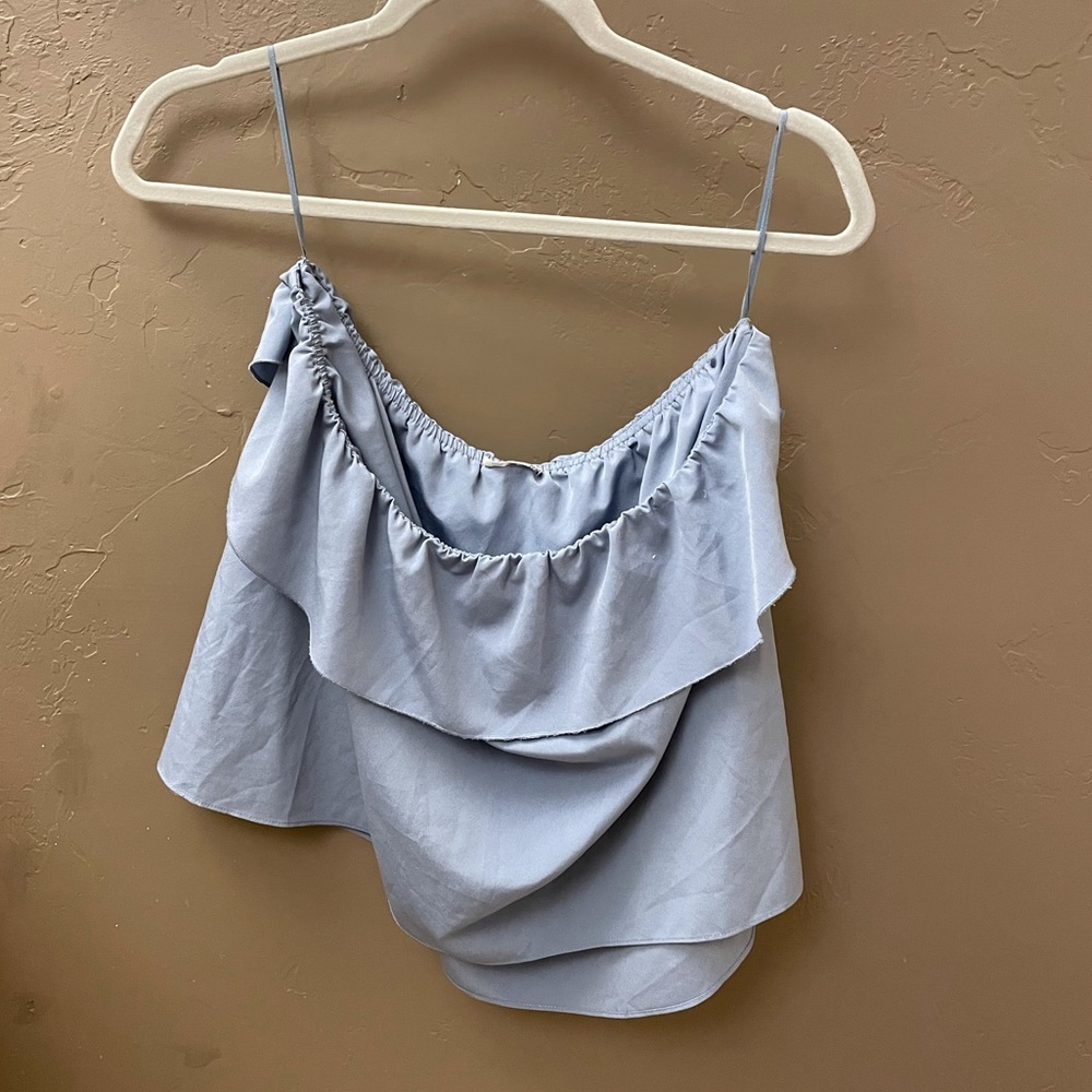 Free People Ruffle Silk Strapless Top